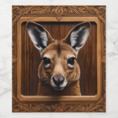 カンガルーが「いないいないばあ!」と ワインラベル (シングルラベル)