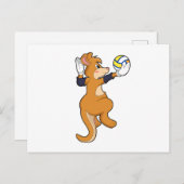 カンガルーでバレーボールのスポーツ ポストカード (正面/裏面)