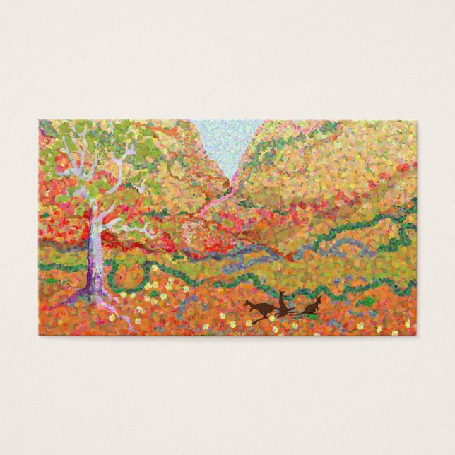 カンガルーとオーストラリアのアウトバック風景アート (正面)