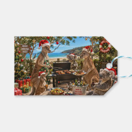 カンガルーとコアラのシーサイドクリスマスBBQ ギフトタグ