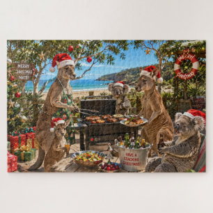 カンガルーとコアラのシーサイドクリスマスBBQ ジグソーパズル