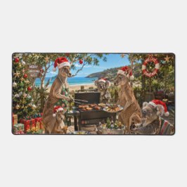 カンガルーとコアラのシーサイドクリスマスBBQ デスクマット