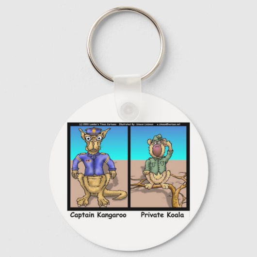カンガルーとコアラの面白いキャラクターグッズTシャツ キーホルダー (正面)