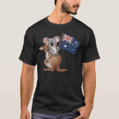 カンガルーとコアラブラック Tシャツ (正面)