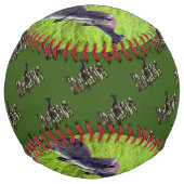 カンガルーとロゴデザイン ソフトボール (裏面)