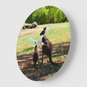 カンガルーと彼女のジョーイ、壁掛け時計 ラージ壁時計 (傾斜)