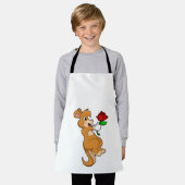 カンガルーと花 エプロン (着用した状態)
