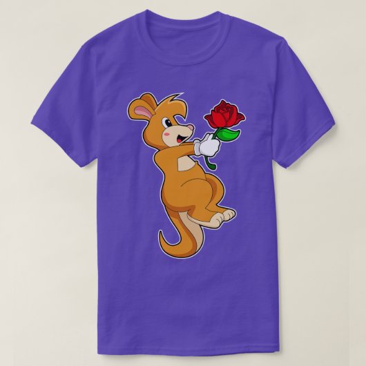 カンガルーと花 Tシャツ (デザイン正面)