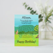 カンガルーと葉迷路誕生日はがき ポストカード (スタンド正面)