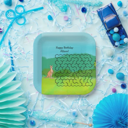 カンガルーと離れ誕生日マーズ紙プレート ペーパープレート (パーティー)