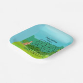 カンガルーと離れ誕生日マーズ紙プレート ペーパープレート (傾斜あり)