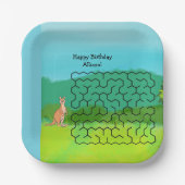 カンガルーと離れ誕生日マーズ紙プレート ペーパープレート (正面)