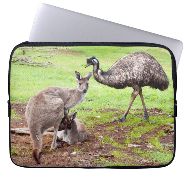 カンガルーとEmu ラップトップスリーブ (正面)