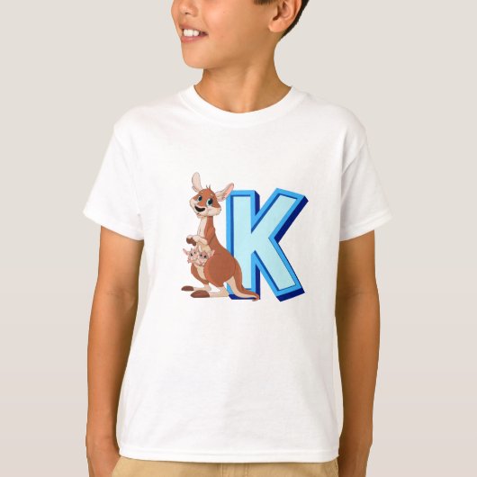 カンガルーのかな Tシャツ (正面)