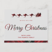 カンガルーのクリスマスカード、サンタススレハイオーストラリア ポストカード (正面)