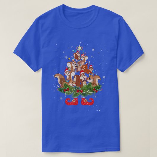 カンガルーのクリスマスツリーライトおかしいサンタ帽子 Tシャツ (デザイン正面)