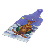 カンガルーのクリスマス星空の夜 カッティングボード (角)