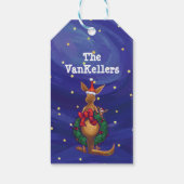 カンガルーのクリスマス星空の夜 ギフトタグ (裏面)