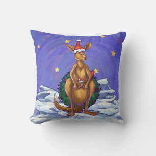 カンガルーのクリスマス星空の夜 クッション