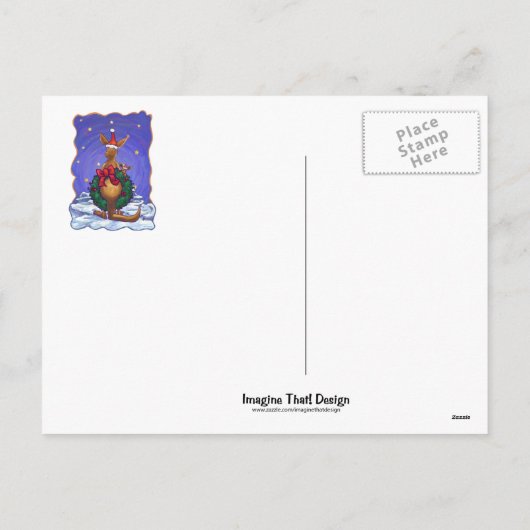 カンガルーのクリスマス星空の夜 シーズンポストカード (裏面)