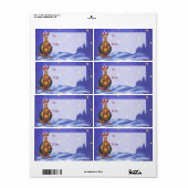 カンガルーのクリスマス星空の夜 ラベル (フルシート)