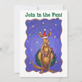 カンガルーのクリスマス星空の夜 招待状