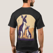 カンガルーのシルエットTシャツデザイン Tシャツ (裏面)