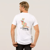 カンガルーのデザイン Just Hopping Through Life トライブレンドTシャツ (裏面全面)