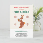 カンガルーのビールパンのFriendsmas招待状 冗談 招待状 (スタンド正面)