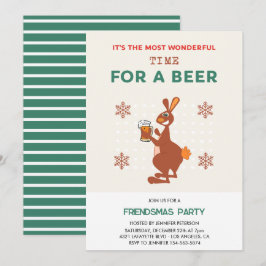 カンガルーのビールパンのFriendsmas招待状 冗談 招待状