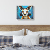 カンガルーのヘッドフォンキャンバスアート キャンバスプリント (インサイチュ (寝室))