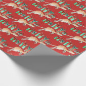 カンガルーのホツプの水彩画の芸術のクリスマスの覆い ラッピングペーパー (角)