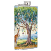 カンガルーの下にクリスマスバウブルとガムツリー フラスク (右)