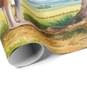 カンガルーの下にクリスマスバウブルとガムツリー ラッピングペーパー (ロールコーナー)