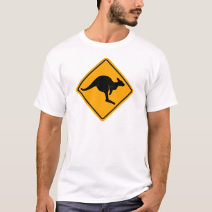 カンガルーの交通標識 Tシャツ