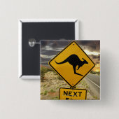 カンガルーの印、オーストラリア 缶バッジ (正面&裏面)