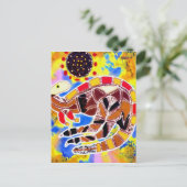 カンガルーの折り返し葉書 ポストカード (スタンド正面)