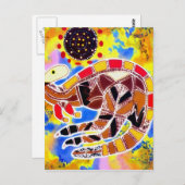 カンガルーの折り返し葉書 ポストカード (正面/裏面)