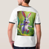 カンガルーの楽しい飛躍: 遊び心あふれるカンガルーが飛び越える Tシャツ (裏面フル)