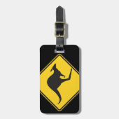 カンガルーの注意の印 ラゲッジタグ (正面縦)