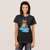 カンガルーの浮き輪 夏 Tシャツ (正面フル)