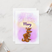 カンガルーの誕生日カード カード (正面/裏面インサイチュ)