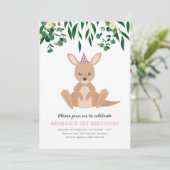 カンガルーの誕生日パーティー招待状 招待状 (スタンド正面)