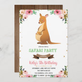 カンガルーの赤ちゃんシャワーの招待状 シーズンカード (正面/裏面)