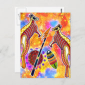 カンガルーの郵便はがき ポストカード (正面/裏面)