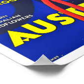 カンガルーはオーストラリアのヴィンテージ旅行を歩く ポスター (角)