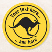 カンガルーアイコン ラウンドペーパーコースター (正面)