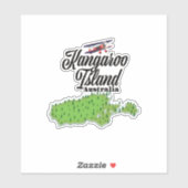 カンガルーアイランドオーストラリアの地図 シール (シート)
