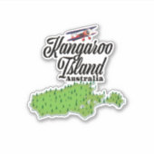 カンガルーアイランドオーストラリアの地図 シール (正面)
