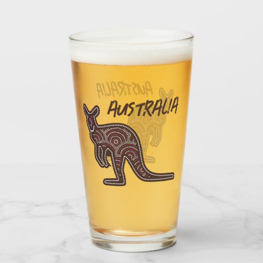 カンガルーアボリジナルモザイク タンブラーグラス (ドリンク正面)